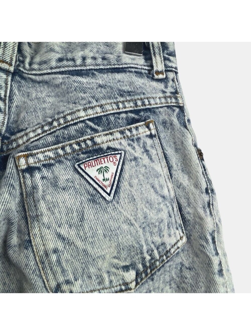VTG Palmetto's® High Rise Denim Jeans Acid Washed Blue Stone Button Fly 26 x 28